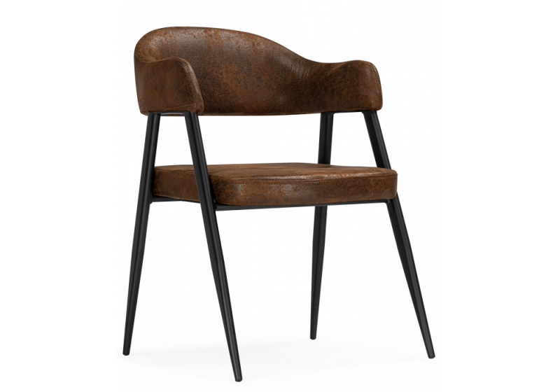 Стул на металлокаркасе Twin brown / black (53x54x79). 