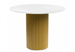 Стол деревянный Барел 100 белый / золото (100x75)