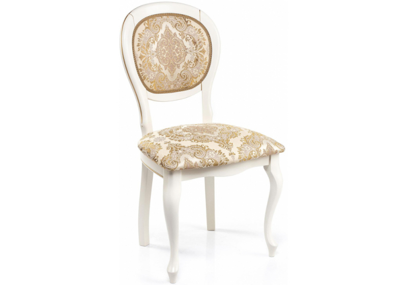 Стул деревянный Adriano молочный с патиной (50x54x96). 