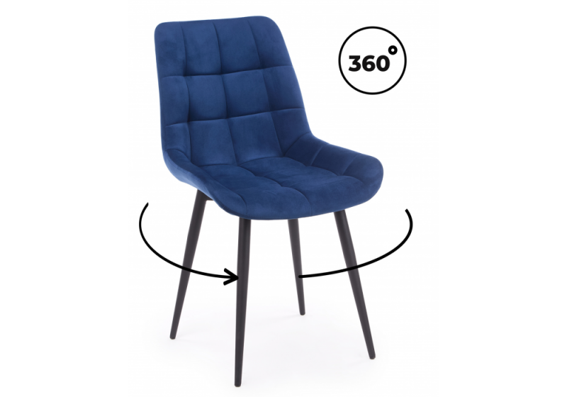 Стул на металлокаркасе Челси 360 К синий (zd 798) / черный np (50x60x80). 