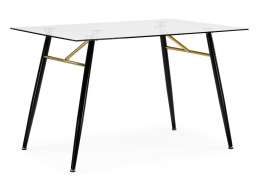 Стол стеклянный Holms 120x80x75 clear / black (80x75)